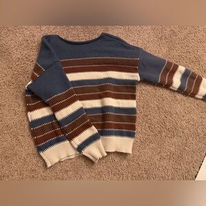 Striped Blue and Brown Sweater